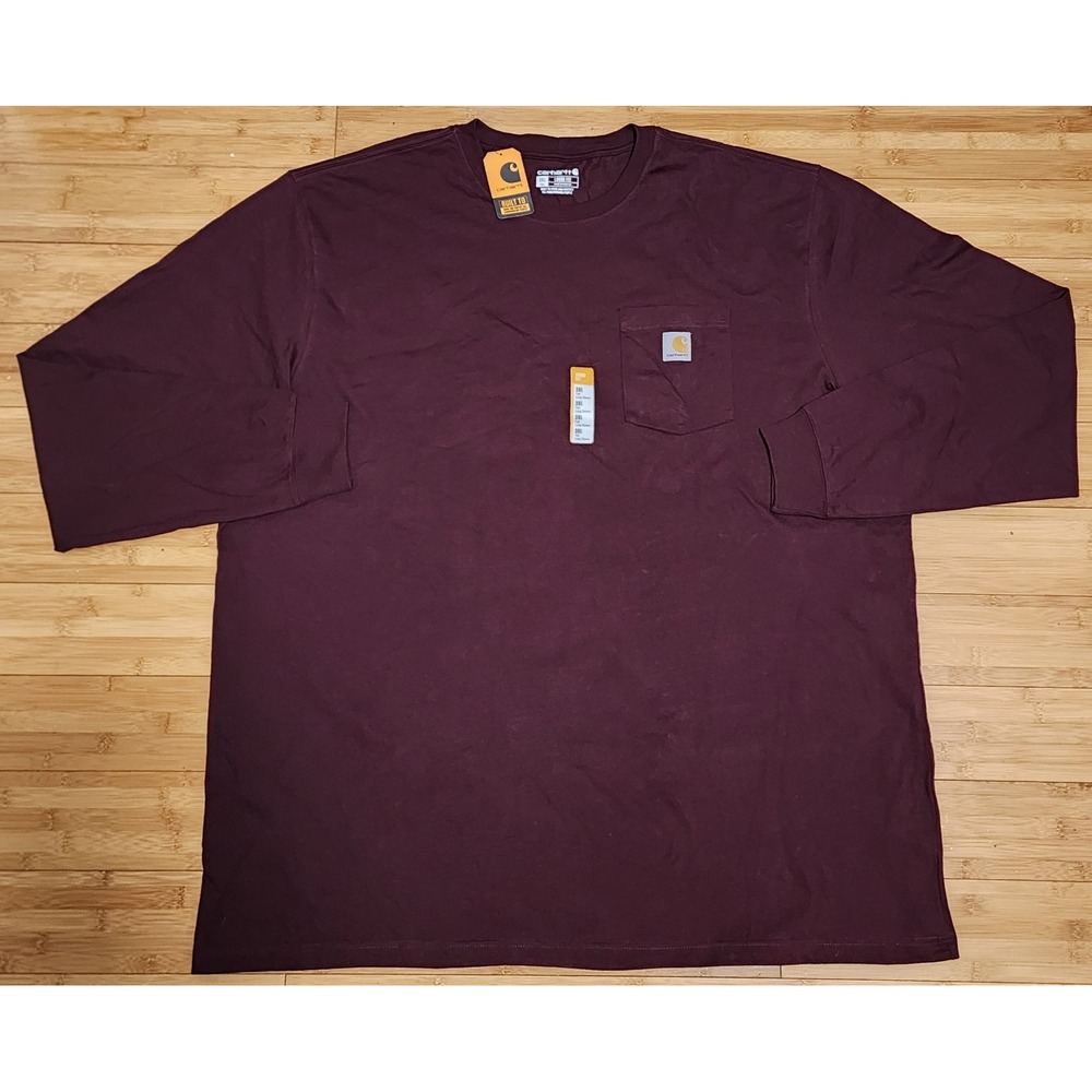 Carhartt Shirt Men's 3XLT Red Long Sleeve Pocket Heavyweight Loose Fit TK0126-M